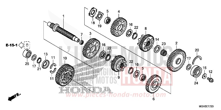TRANSMISSION (VFR1200XD) (COUNTERSHAFT) for VFR1200X Dual Clutch CANDY PROMINENCE RED (R342) from 2012